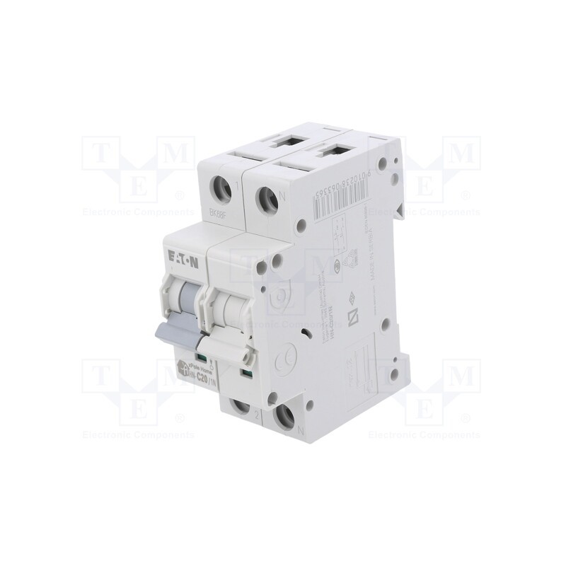 1 pcs x EATON ELECTRIC - HN-C20/1N - Circuit breaker, 230/400VAC, Inom: 20A, Poles: 1+N, Charact: C, 6kA