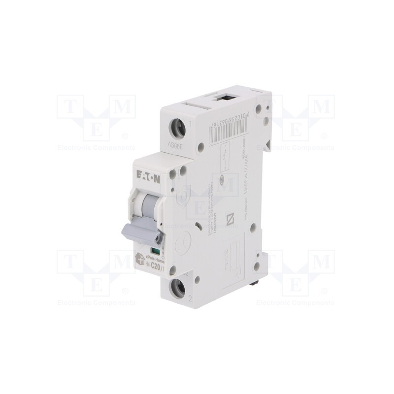 1 pcs x EATON ELECTRIC - HN-C20/1 - Circuit breaker, 230/400VAC, Inom: 20A, Poles: 1, Charact: C, 6kA