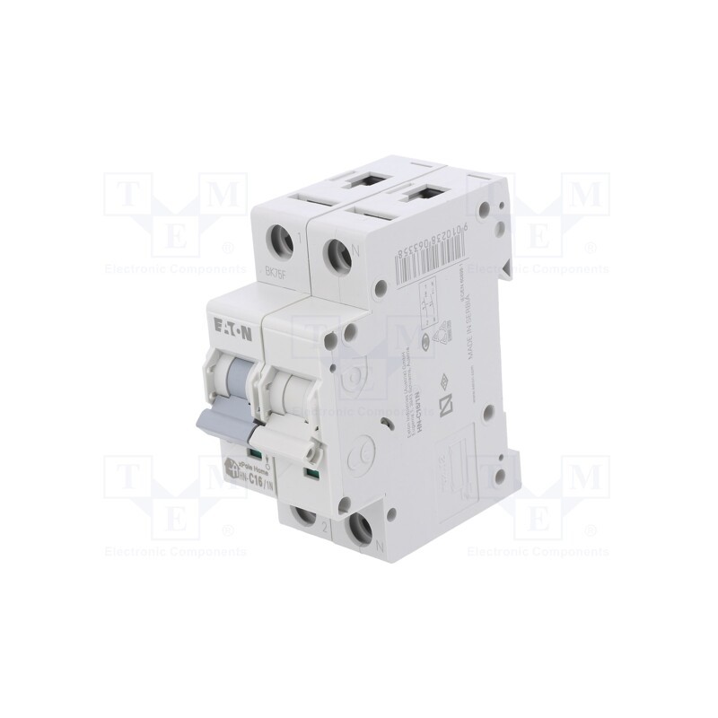 1 pcs x EATON ELECTRIC - HN-C16/1N - Circuit breaker, 230/400VAC, Inom: 16A, Poles: 1+N, Charact: C, 6kA