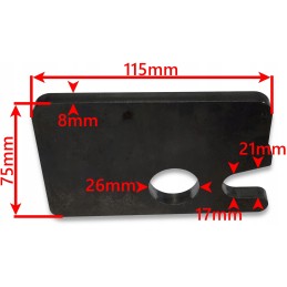 Lower hinge to the side, discharge lower set, diameter 25