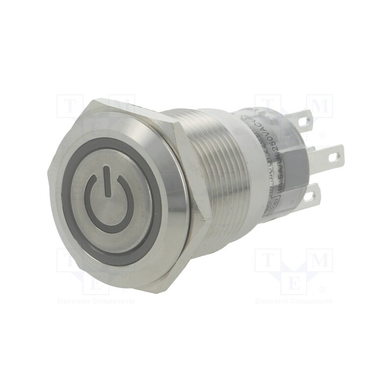 1 pcs x ONPOW - LAS1-AGQ-11ET/G/12V/S - Switch: vandal resistant, Pos: 2, SPDT, 0.5A/220VAC, 1A/24VDC, IP67