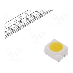 2 pcs x OPTOSUPPLY - OSM54LS3C1A-CRLED14 - LED, SMD, 3528,PLCC4, white warm, 1600mcd, 120°, 14mA, 5.5÷20V