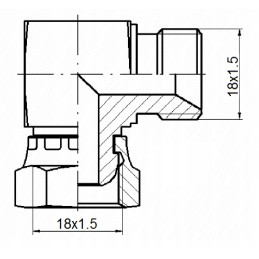 Angle connector ab m18x1 5 m18x1 5 hydrolider