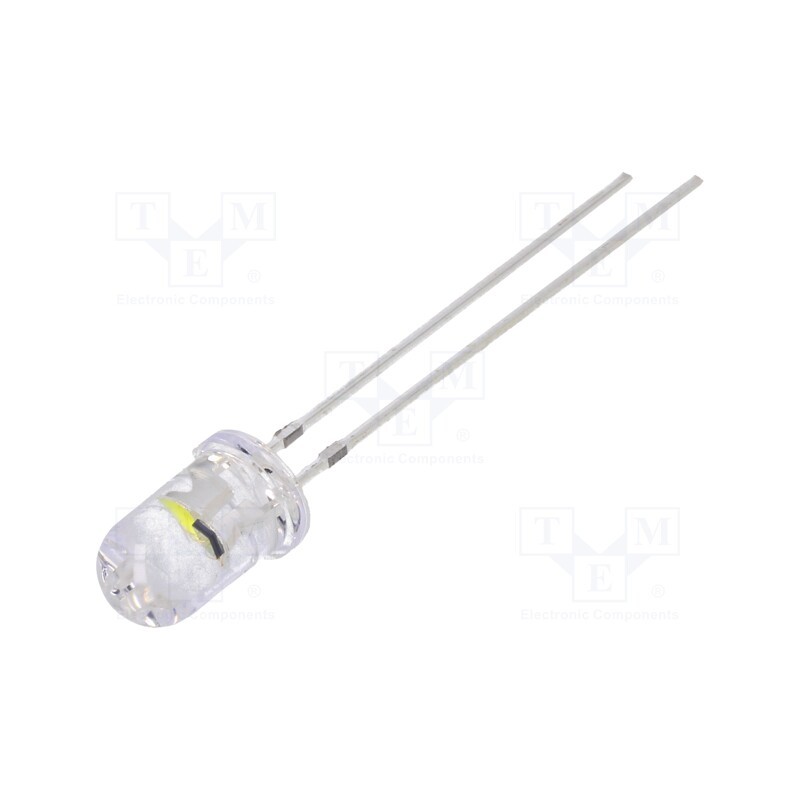 2 pcs x OPTOSUPPLY - OSW5DR5A31A-1.0HZ - LED, 5mm, white cold, blinking, 7000÷8400mcd, 30°, 3÷5V, 20mA, 1Hz