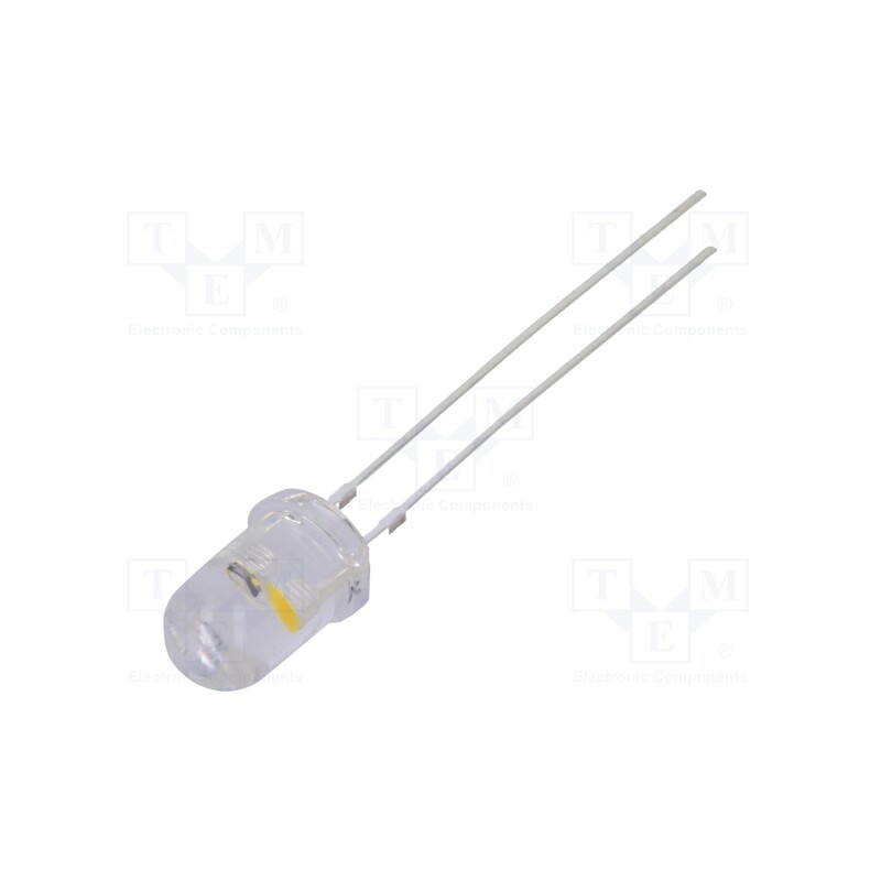 2 pcs x OPTOSUPPLY - OSM5DP5A31A-6.8HZ - LED, 5mm, white warm, blinking, 7000÷8400mcd, 30°, 3÷5V, 20mA, 6.8Hz