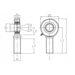 Cylinder eye with left external thread oe 20