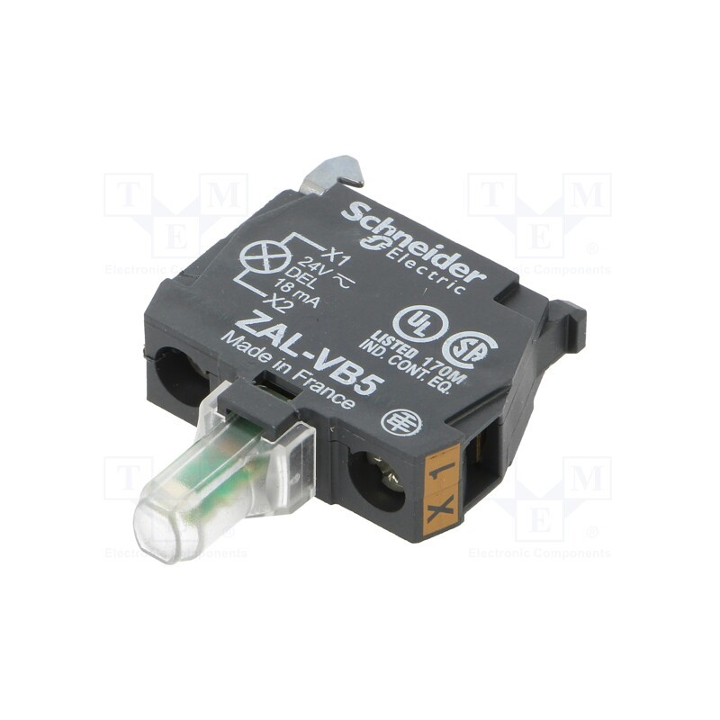 1 pcs x SCHNEIDER ELECTRIC - ZALVB5 - Illuminating unit, 22mm, Harmony XB4, -25÷70°C, Illumin: LED