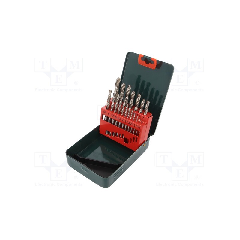 1 set x METABO - 627153000 - Drill set, for metal, high speed steel grounded HSS-G, 900N/mm2