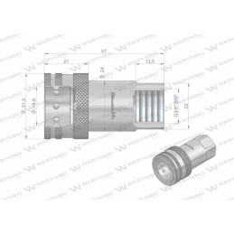 Hydraulic quick connector, socket 3 8 Warynski