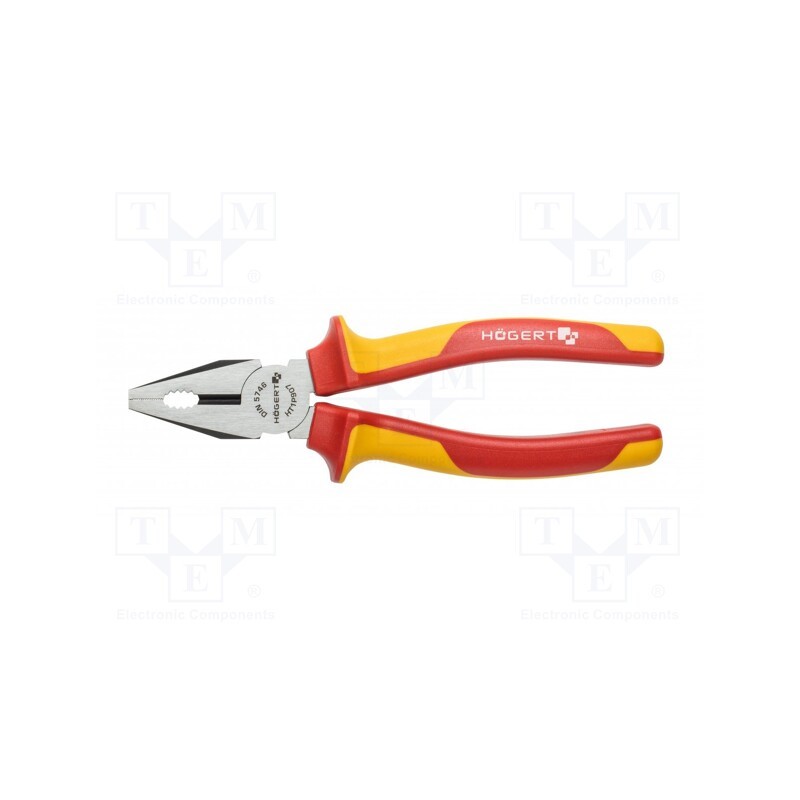 1 pcs x Hu00d6GERT TECHNIK - HT1P907 - Pliers, insulated,universal, 200mm, 1kVAC, Cut: with side face