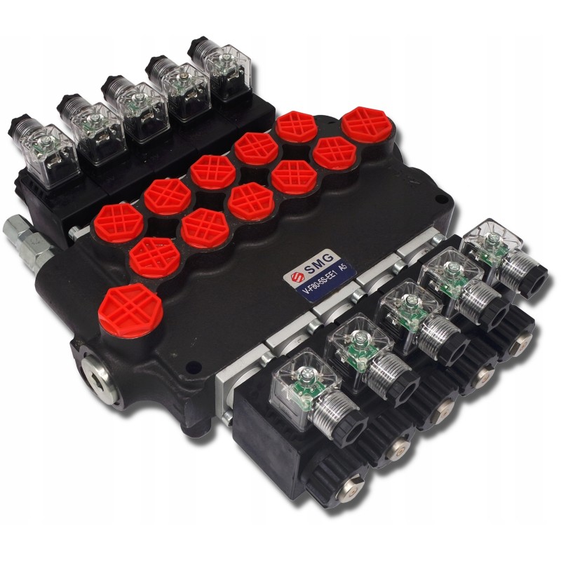 Hydraulic electric distributor 5 sections 12v