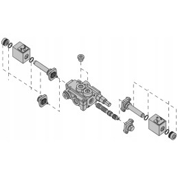 Hydraulic electric distributor 5 sections 12v