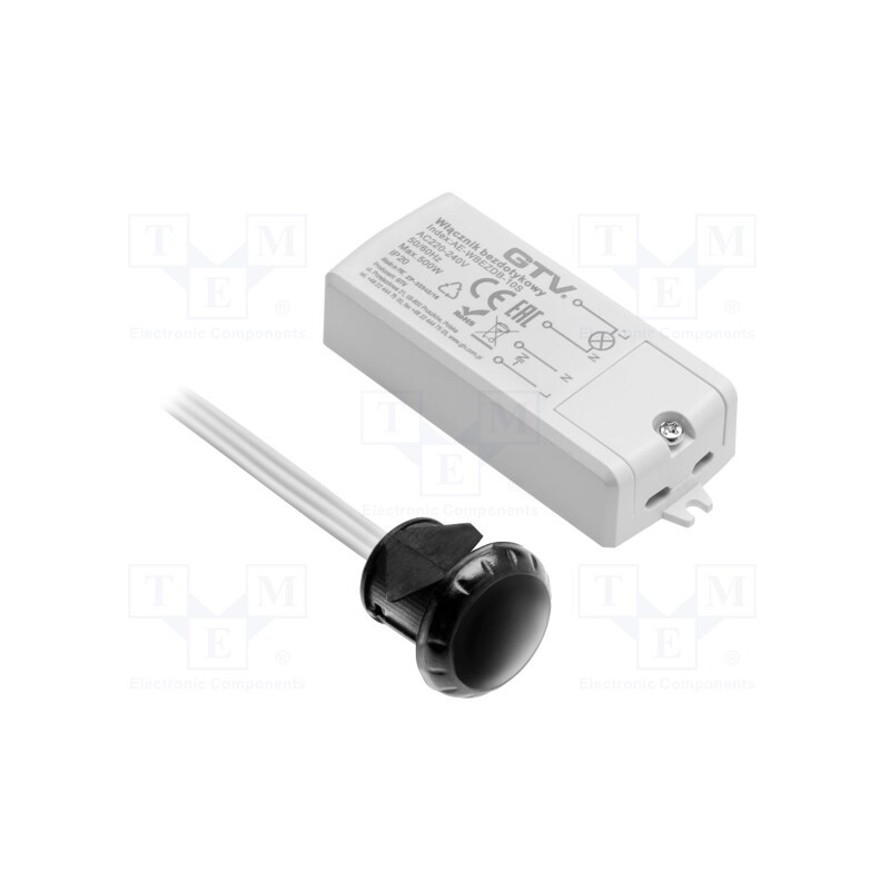 1 pcs x GTV Poland - AE-WBEZDB-10S - Touchless switch, unipolar,with motion detector, 2m, 110÷240VAC