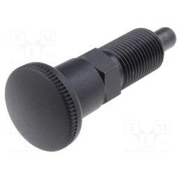 1 pcs x ELESA+GANTER - GN 817-8-12-B - Indexing plungers, Thread: M16, Plating: black finish, 8mm