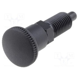 1 pcs x ELESA+GANTER - GN 817-6-9-B - Indexing plungers, Thread: M12, Plating: black finish, 6mm