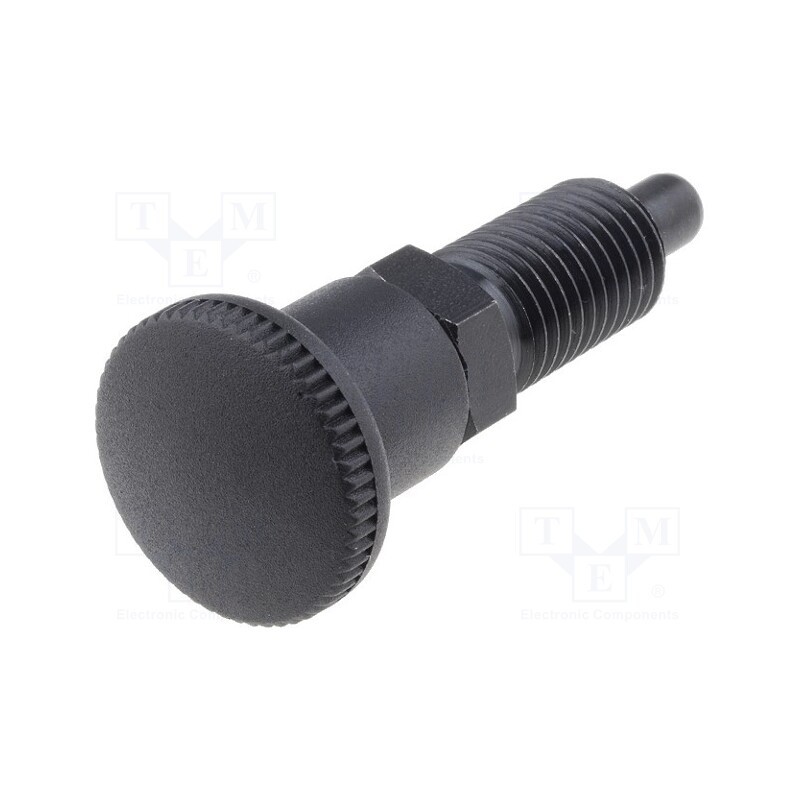 1 pcs x ELESA+GANTER - GN 817-6-9-B - Indexing plungers, Thread: M12, Plating: black finish, 6mm