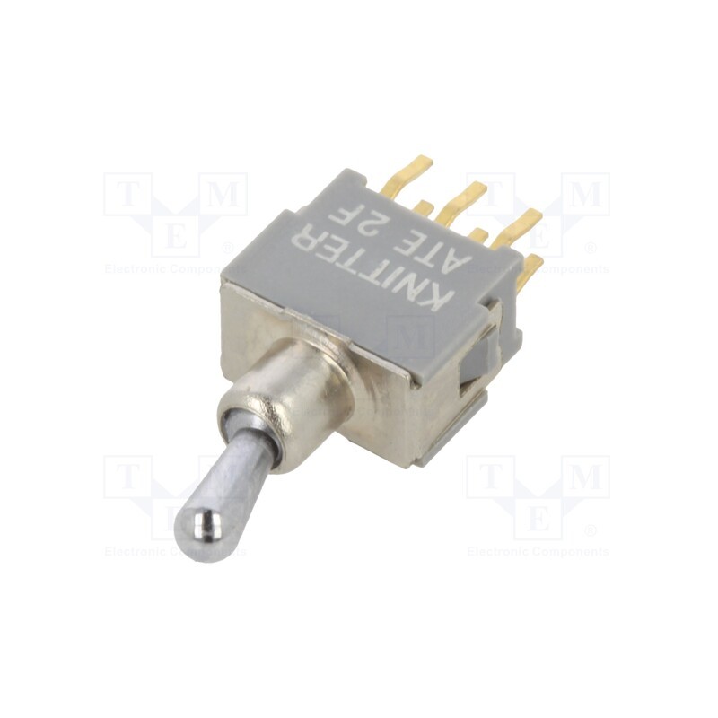 1 pcs x KNITTER-SWITCH - ATE 2 F - Switch: toggle, Pos: 2, DPDT, (ON)-ON, 0.05A, 0.05A, Leads: flat pin