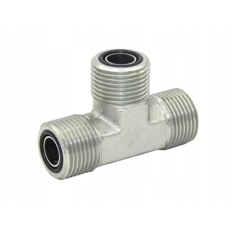 Hydraulic tee connector 3x orfs 13 16