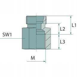 Straight connector with female thread M10 M12 DIN 2353