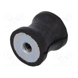 1 pcs x ELESA+GANTER - DVC.3-15-12-15-M4-55 - Vibration damper, M4, Ø: 15mm, rubber, L: 15mm, H: 4mm, 166N, 44N/mm