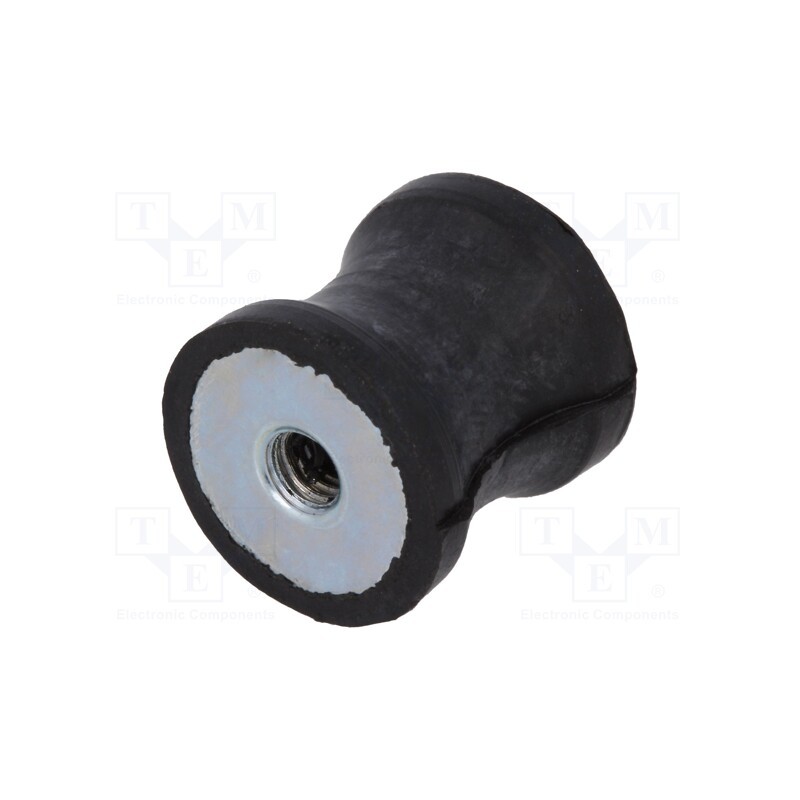 1 pcs x ELESA+GANTER - DVC.3-15-12-15-M4-55 - Vibration damper, M4, Ø: 15mm, rubber, L: 15mm, H: 4mm, 166N, 44N/mm