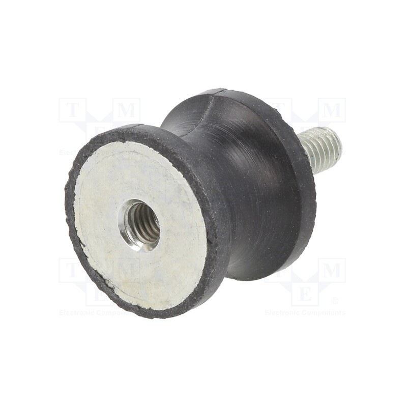 1 pcs x ELESA+GANTER - DVC.2-25-18-20-M6-18-70 - Vibration damper, M6, Ø: 25mm, rubber, L: 20mm, Thread len: 18mm