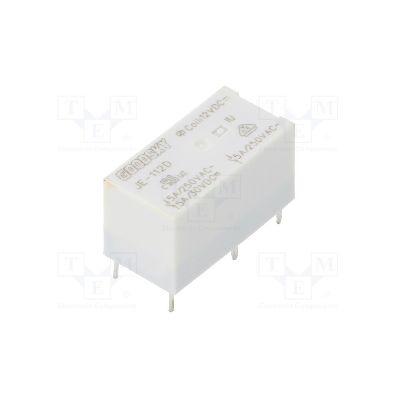 1 pcs x GOODSKY - JE-112D - Relay: electromagnetic, SPDT, Ucoil: 12VDC, Icontacts max: 5A, PCB