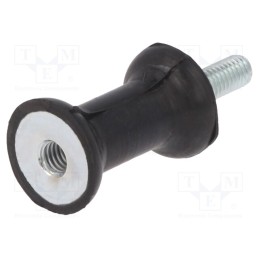 1 pcs x ELESA+GANTER - DVC.2-20-12-30-M6-18-70 - Vibration damper, M6, Ø: 20mm, rubber, L: 30mm, Thread len: 18mm