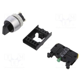 1 pcs x SPAMEL - ST22-P.CZ-10 - Switch: rotary, 22mm, Stabl.pos: 2, NO, black, IP65, prominent, Pos: 2