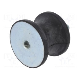 1 pcs x ELESA+GANTER - DVC.2-70-45-53-M12-37-40 - Vibration damper, M12, Ø: 70mm, rubber, L: 53mm, Thread len: 37mm