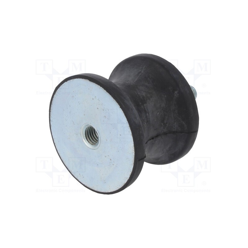 1 pcs x ELESA+GANTER - DVC.2-70-45-53-M12-37-40 - Vibration damper, M12, Ø: 70mm, rubber, L: 53mm, Thread len: 37mm