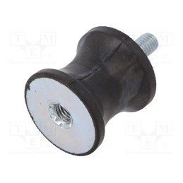 1 pcs x ELESA+GANTER - DVC.2-35-25-34-M8-20-40 - Vibration damper, M8, Ø: 35mm, rubber, L: 34mm, Thread len: 23mm