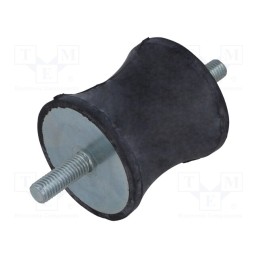 1 pcs x ELESA+GANTER - DVC.1-60-49-60-M10-28-70 - Vibration damper, M10, Ø: 60mm, rubber, L: 60mm, Thread len: 28mm
