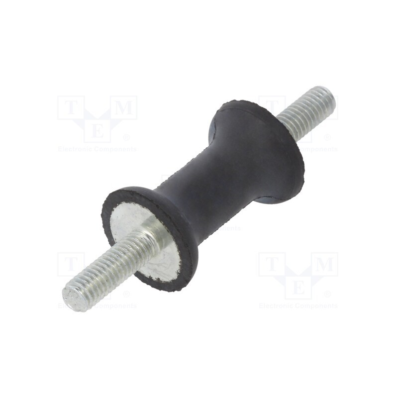 1 pcs x ELESA+GANTER - DVC.1-20-12-30-M6-18-40 - Vibration damper, M6, Ø: 20mm, rubber, L: 30mm, Thread len: 18mm