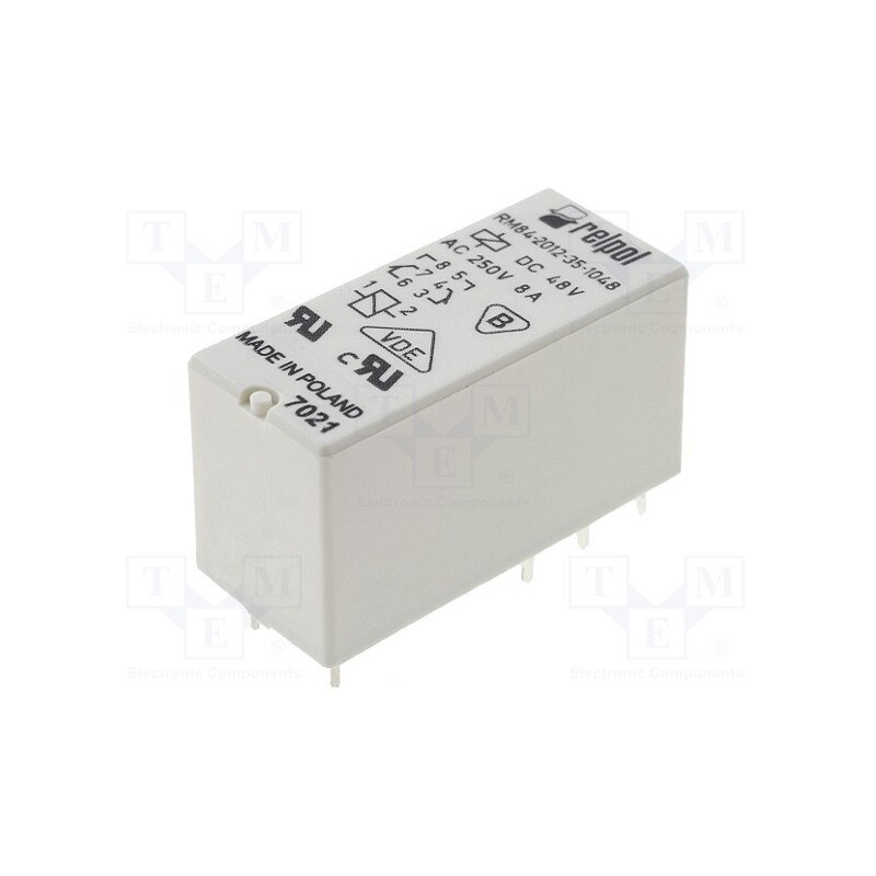1 pcs x RELPOL - RM84-2012-35-1048 - Relay: electromagnetic, DPDT, Ucoil: 48VDC, 8A, 8A/250VAC, 8A/24VDC