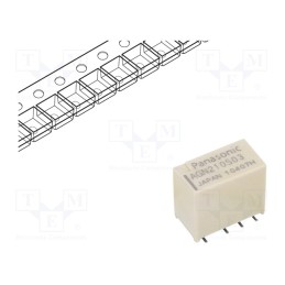 500 pcs x PANASONIC - AGN210S03ZJ - Relay: electromagnetic, DPDT, Ucoil: 3VDC, 1A, 0.3A/125VAC, SMT