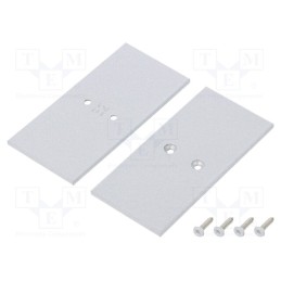 1 set x TOPMET - V4580022S - Cap for LED profiles, silver, 2pcs, steel, 33.4x68.8x2mm