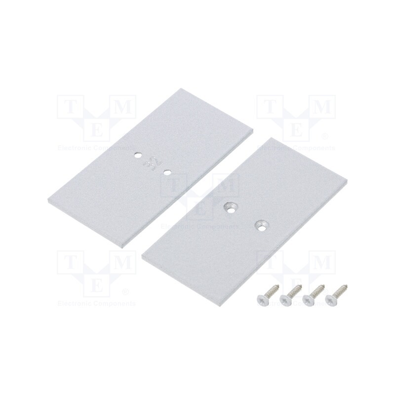 1 set x TOPMET - V4580022S - Cap for LED profiles, silver, 2pcs, steel, 33.4x68.8x2mm