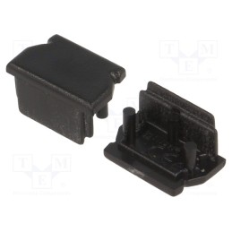 1 set x TOPMET - A1080002 -AS - Cap for LED profiles, black, 2pcs, ABS, UNI12