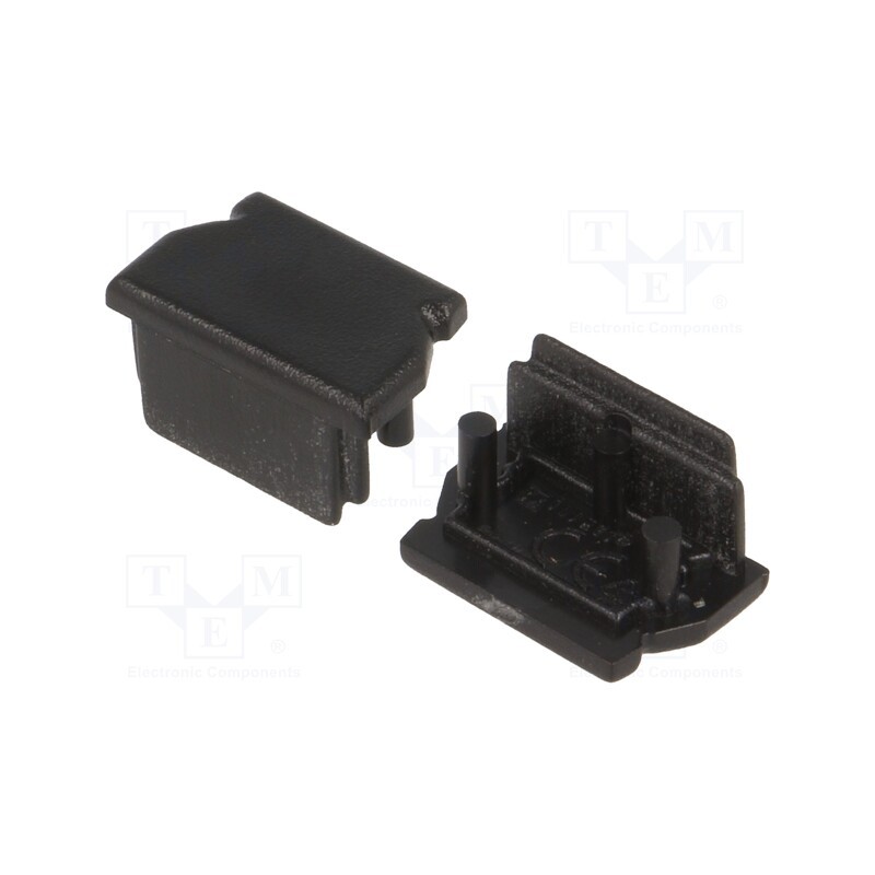 1 set x TOPMET - A1080002 -AS - Cap for LED profiles, black, 2pcs, ABS, UNI12