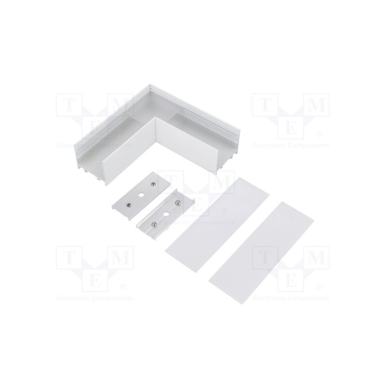 1 set x TOPMET - V4670001S - Connector 90°, white, aluminium, VARIO30-02