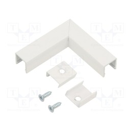 1 set x TOPMET - C2910001 - Connector 90°, white, aluminium, SMART10