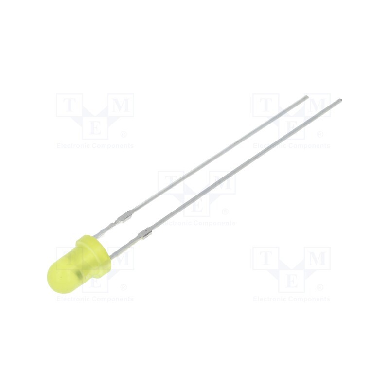2 pcs x OPTOSUPPLY - OSY5MS3164A - LED, 3mm, yellow, blinking, 1120÷1560mcd, 60°, 3÷5V, 20mA, 1.8Hz