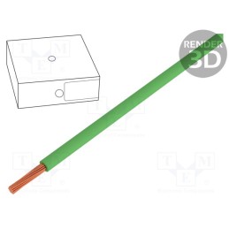 100 m x HELUKABEL - 29091 - Wire, H05V-K, stranded, Cu, 0.5mm2, PVC, green, 300V,500V, Class: 5