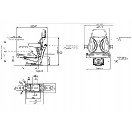 Seat c 330 c 360 385 zetor mf armrests