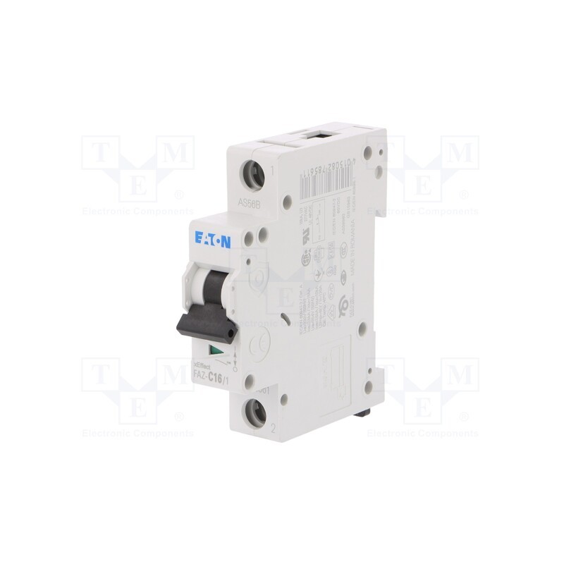 1 pcs x EATON ELECTRIC - FAZ-C16/1 - Circuit breaker, 230/400VAC, Inom: 16A, Poles: 1, Charact: C, 15kA