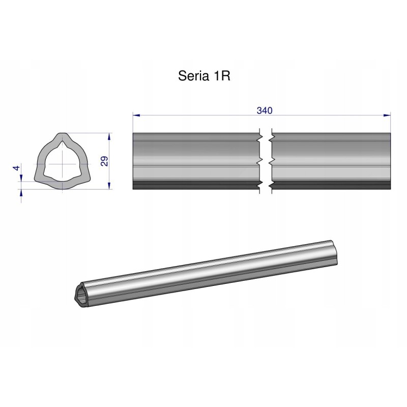 Inner pipe, series 1r, for 460 shaft, articulated