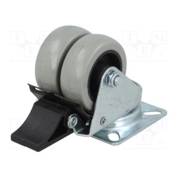 1 pcs x RADER - KPDA-PPU 50S-HC - Transport wheel, Ø: 50mm, W: 36mm, H: 71mm, twin wheels, 100kg, PPU