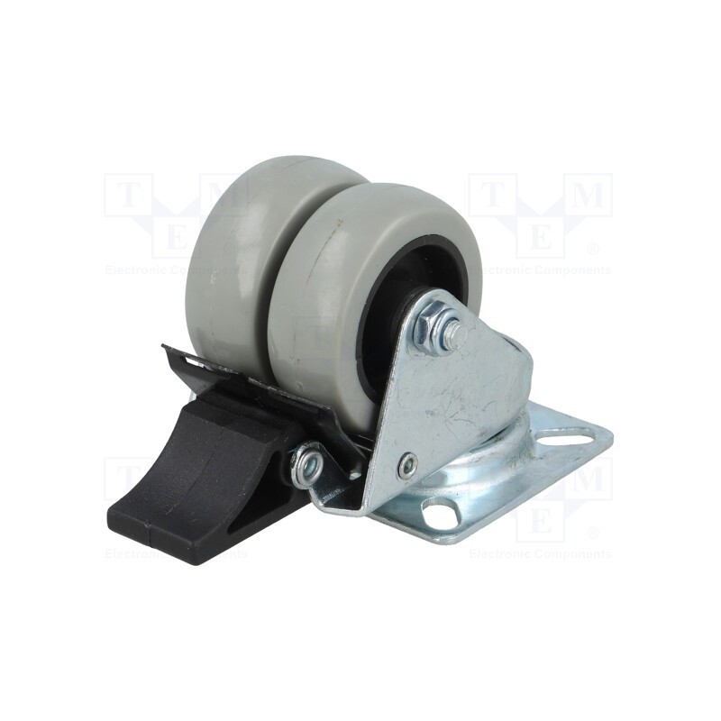 1 pcs x RADER - KPDA-PPU 50S-HC - Transport wheel, Ø: 50mm, W: 36mm, H: 71mm, twin wheels, 100kg, PPU
