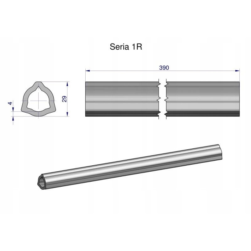 Inner pipe, series 1r, for 510 shaft, articulated